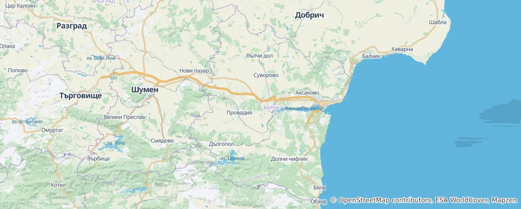 Mapa Varnenský kraj