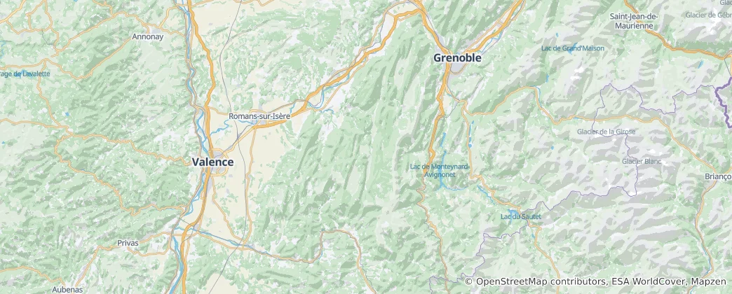 Mapa Přírodní park Vercors