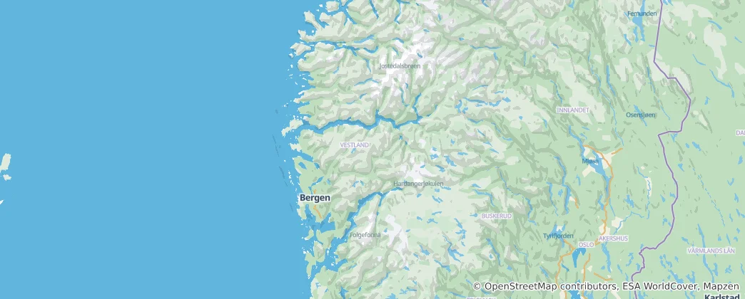 Mapa Vestland