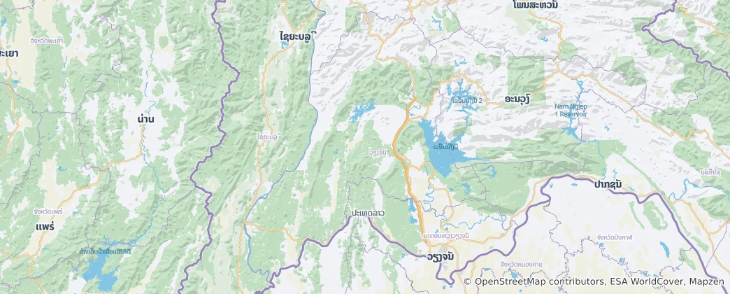 Mappa di Provincia di Vientiane