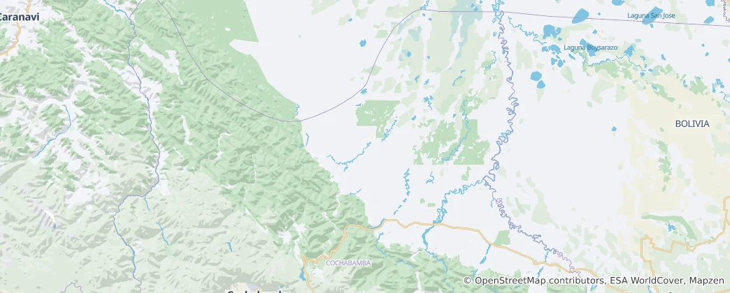 Map of Villa Tunari Municipality