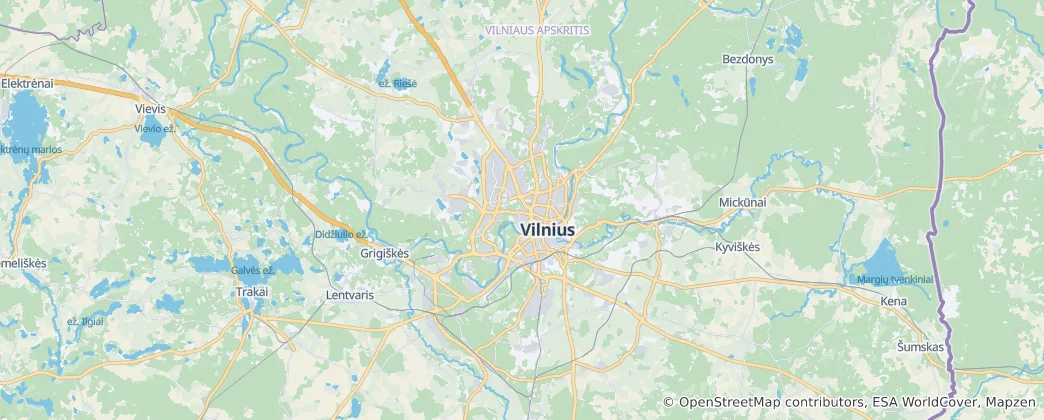 Map of Vilnius City Municipality