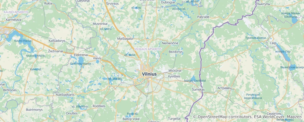 Map of Vilnius District Municipality