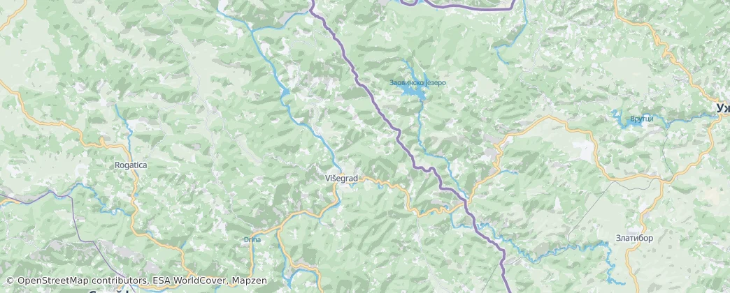 Višegrad — Kaart