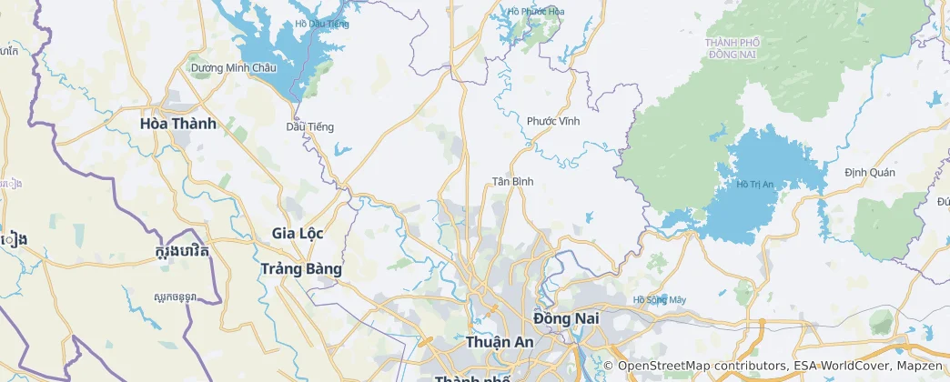 Karte von Provinz Bình Dương