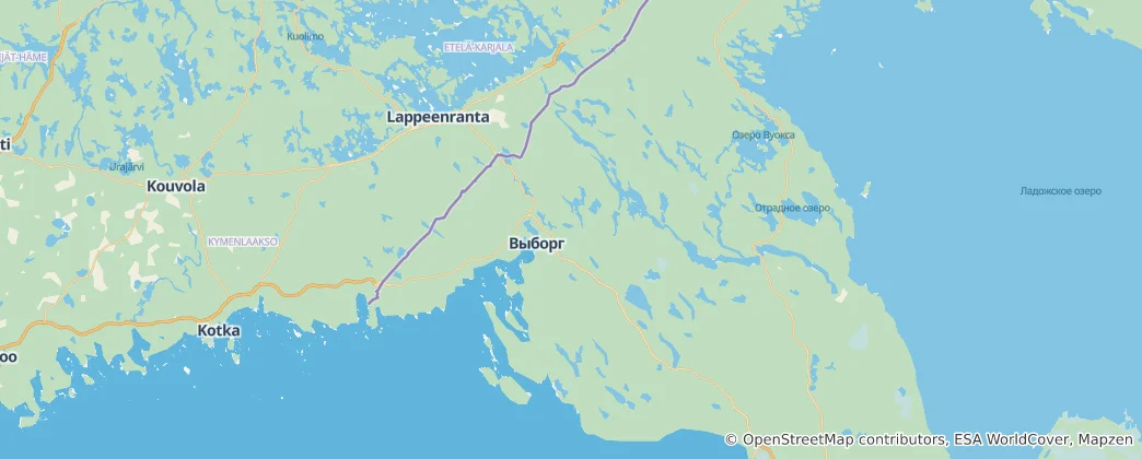 Mapa Vyborgský rajón