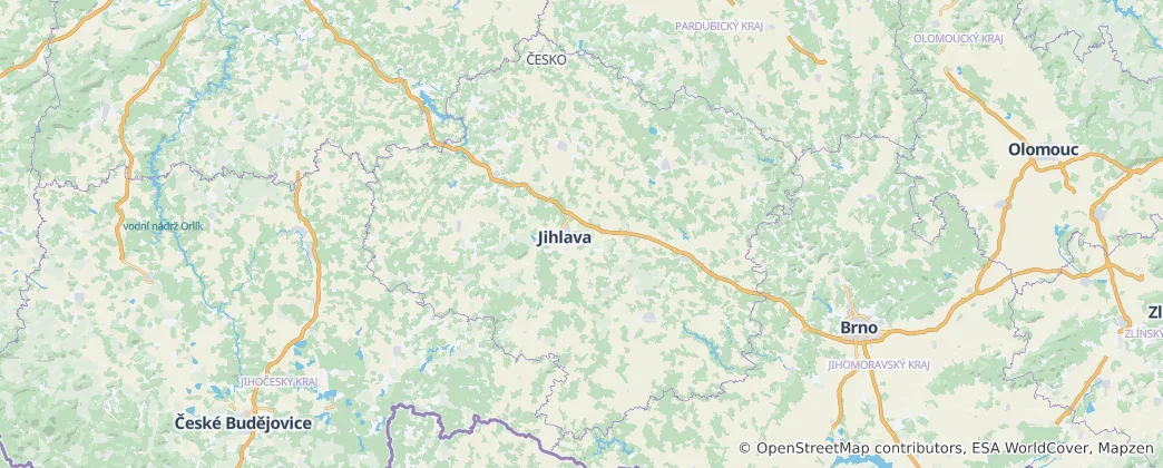 Mappa di Regione di Vysočina