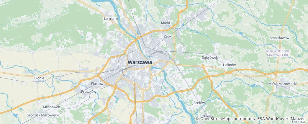 Karte von Warschau