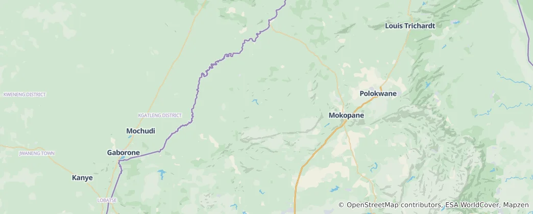 Mappa di Municipalità distrettuale di Waterberg