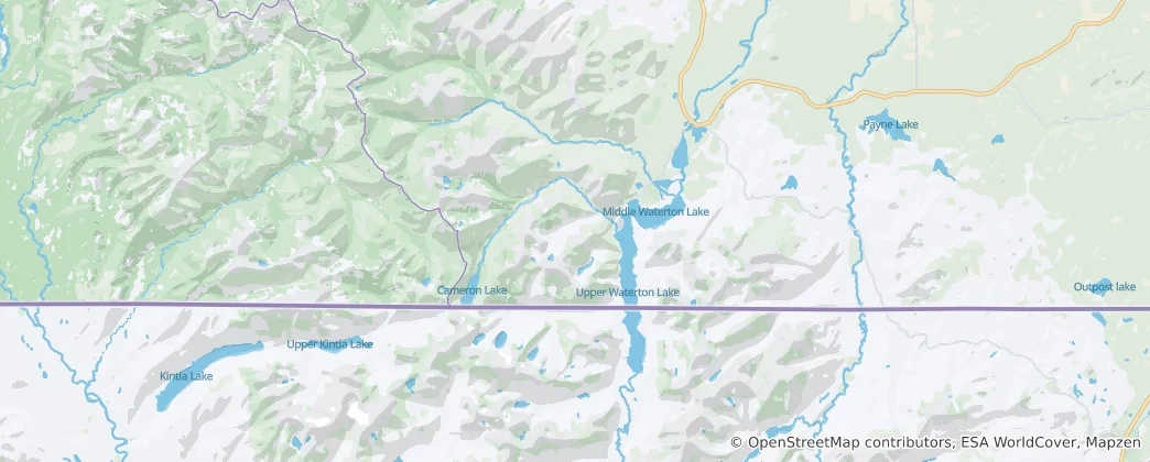 Mappa di Parco nazionale dei laghi Waterton