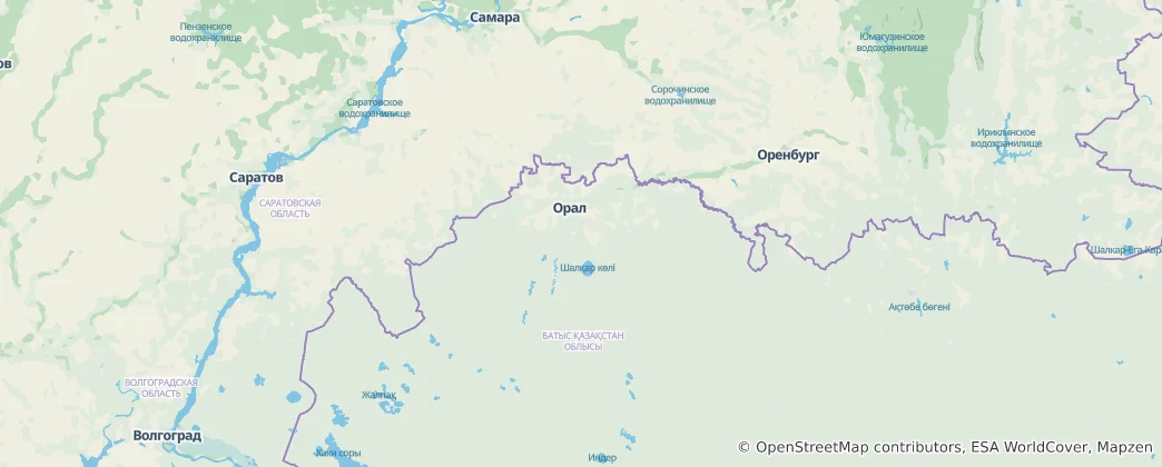 Mapa Západokazachstánská oblast