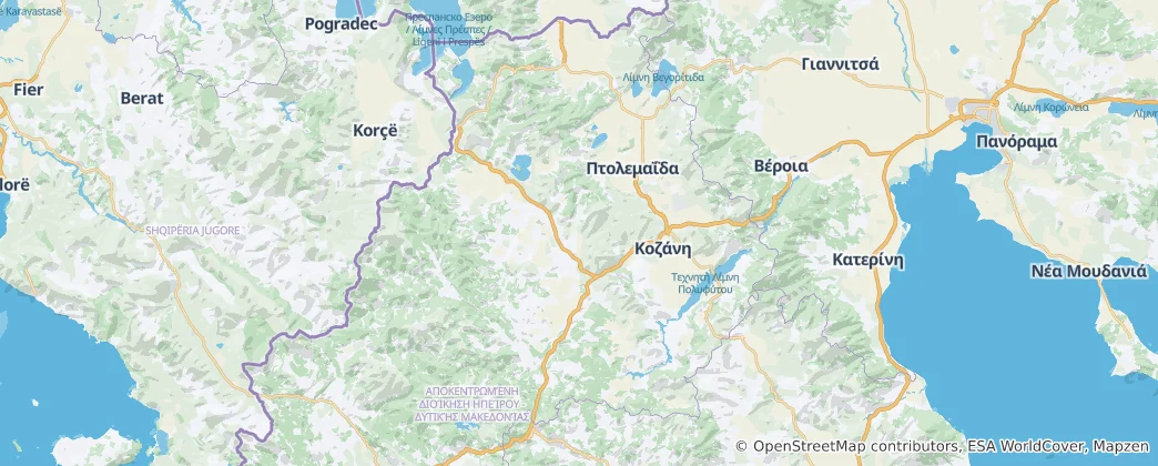 Map of Western Macedonia