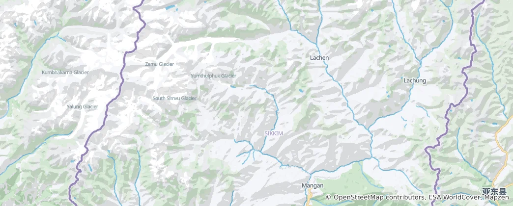 Map of Western Sikkim Subsection