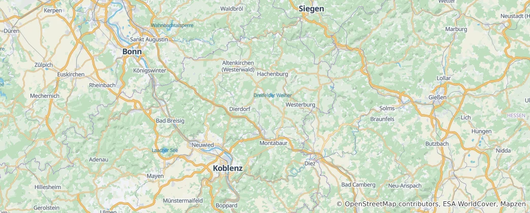 Mappa di Westerwald