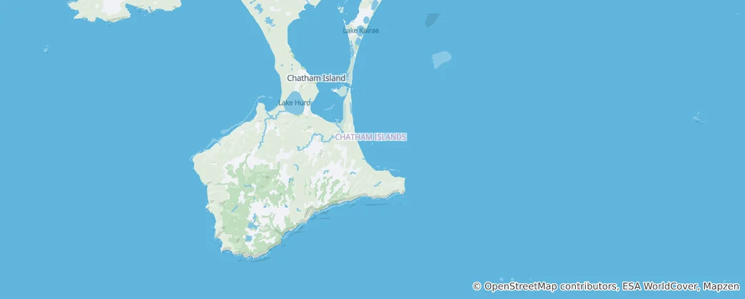 Karte von Wharekauri / Chatham Islands / Rēkohu