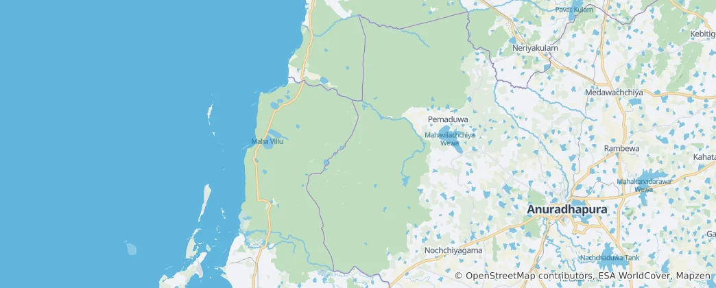 Mappa di Parco nazionale di Wilpattu