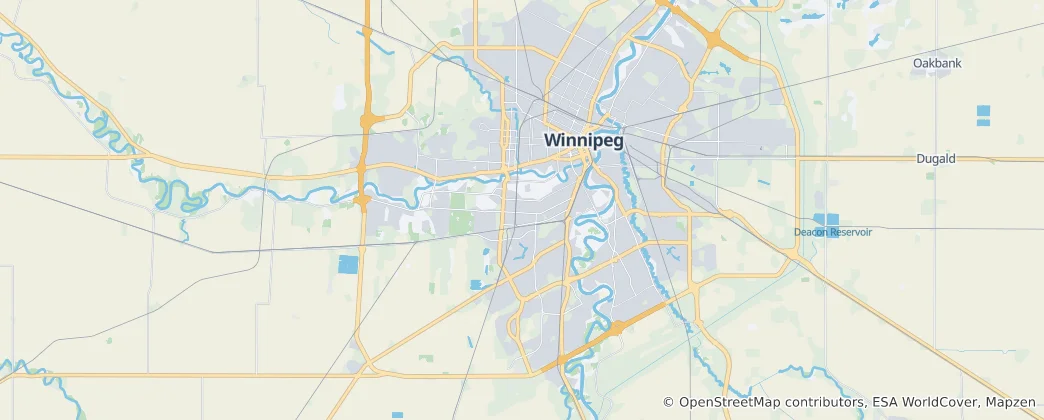 Mapa Winnipeg