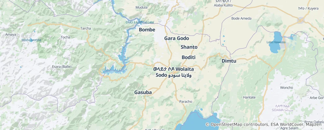 Térkép: Wolayita Zone