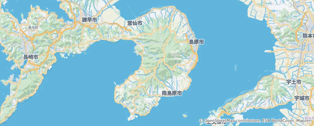 Map of Shimabara Peninsula