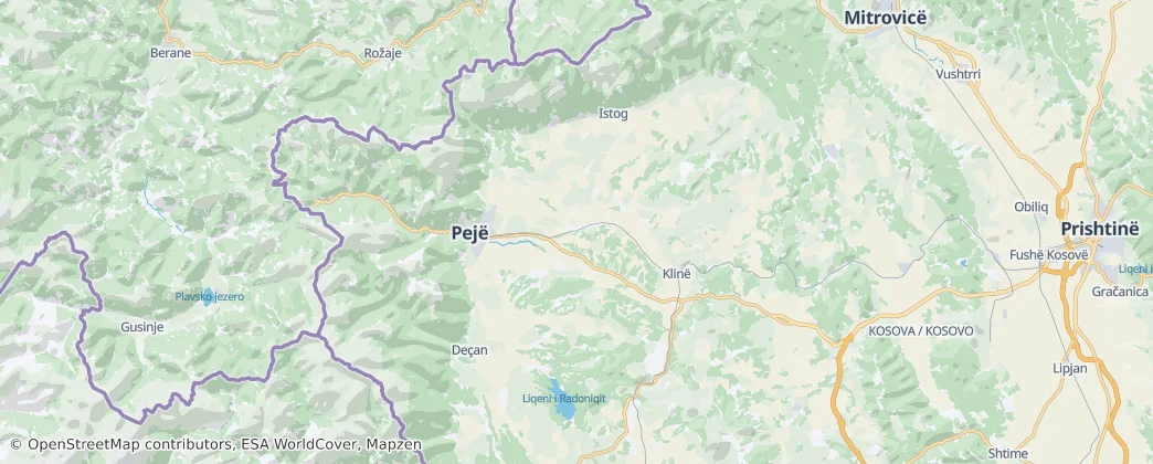 District of Peja — Mapa