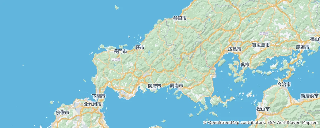 Carte de préfecture de Yamaguchi