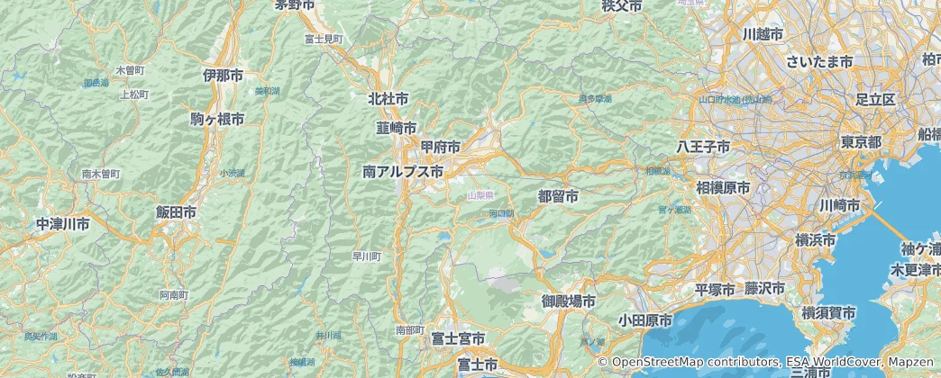 Map of Yamanashi Prefecture
