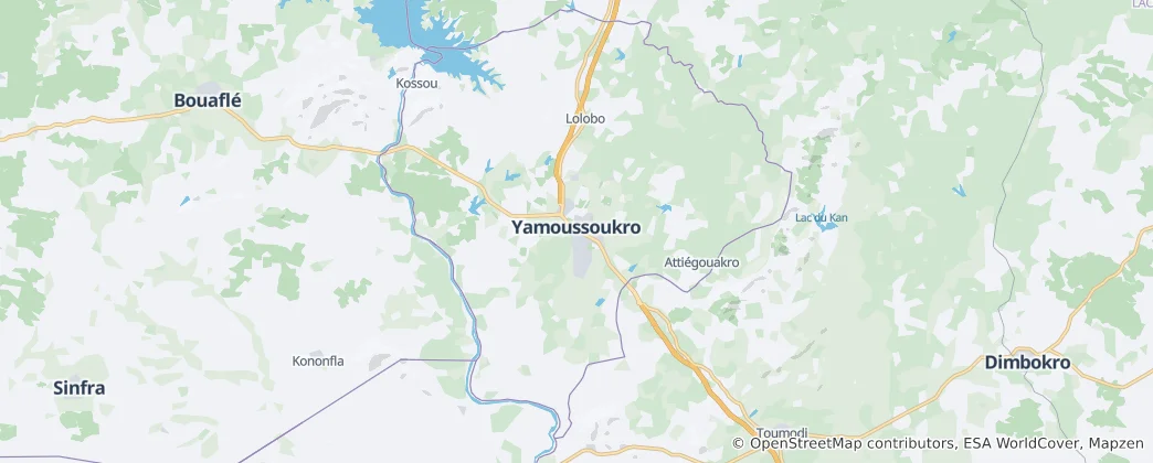 Map of Yamoussoukro Autonomous District