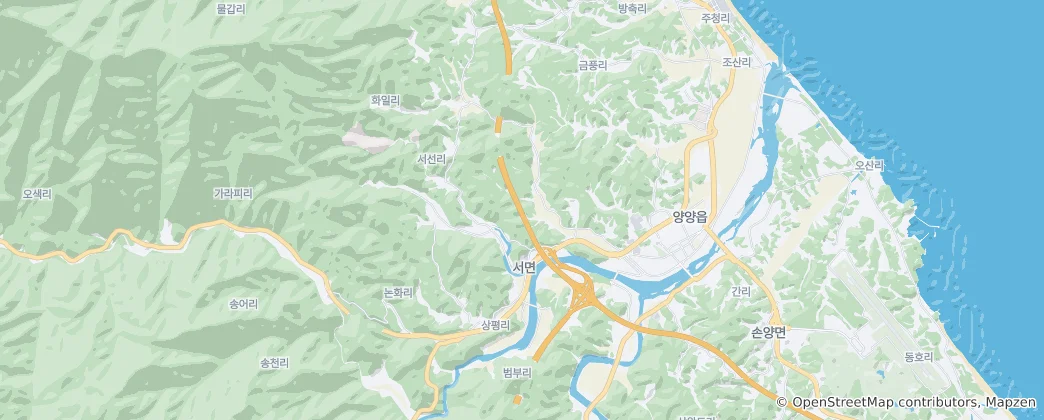 Map of Yangyang-eup