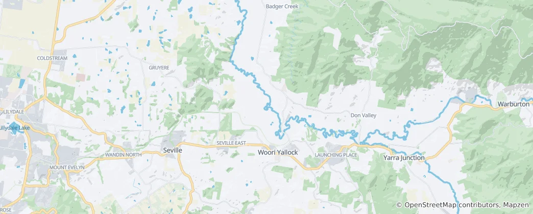 Mapa Yarra Valley