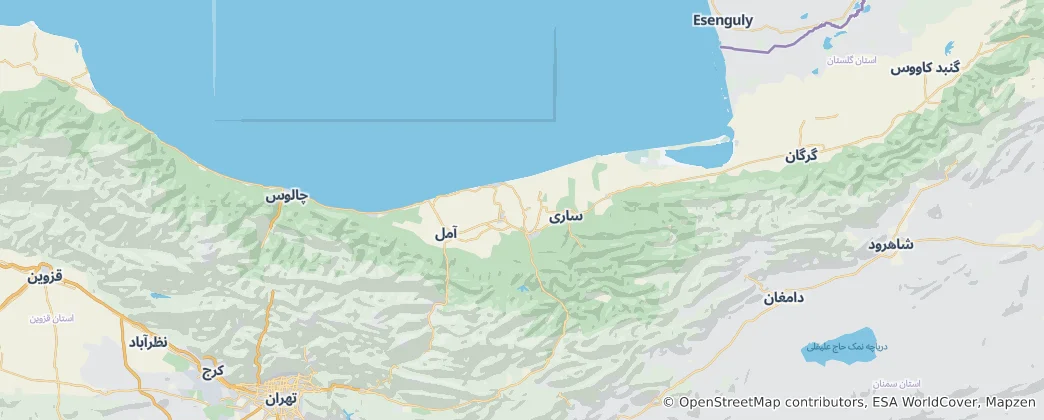 Map of Mazandaran Province