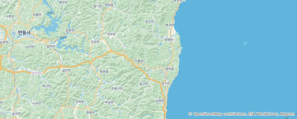 Carte de district de Yeongdeok