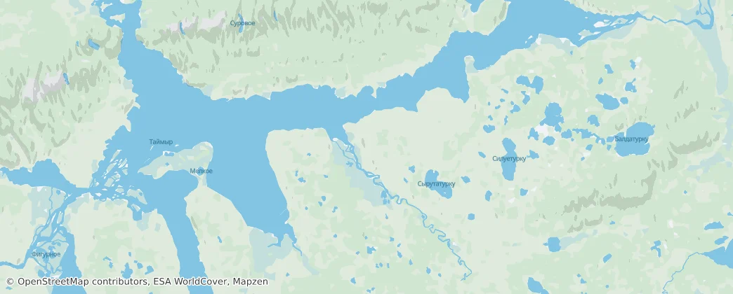Mapa Tajmyrské jezero