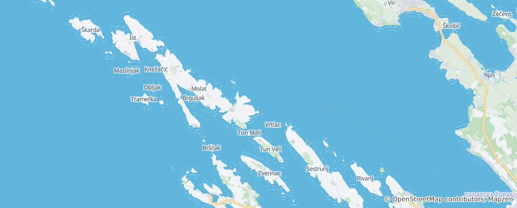 Kaart van Zadar