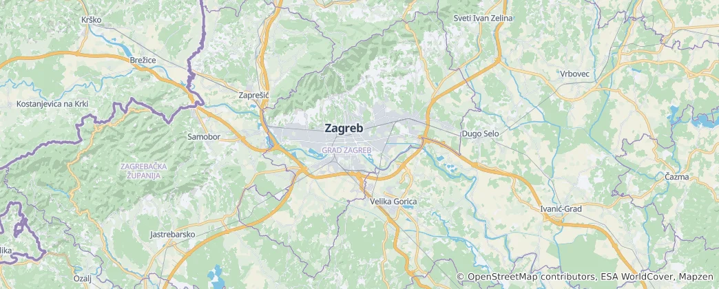 Map of Zagreb