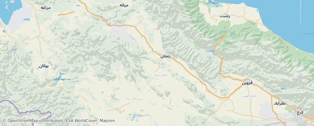 Zandžán – Mapa