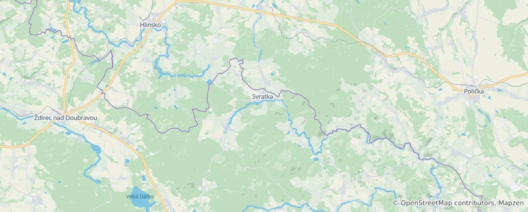 Mappa di Žďárské vrchy