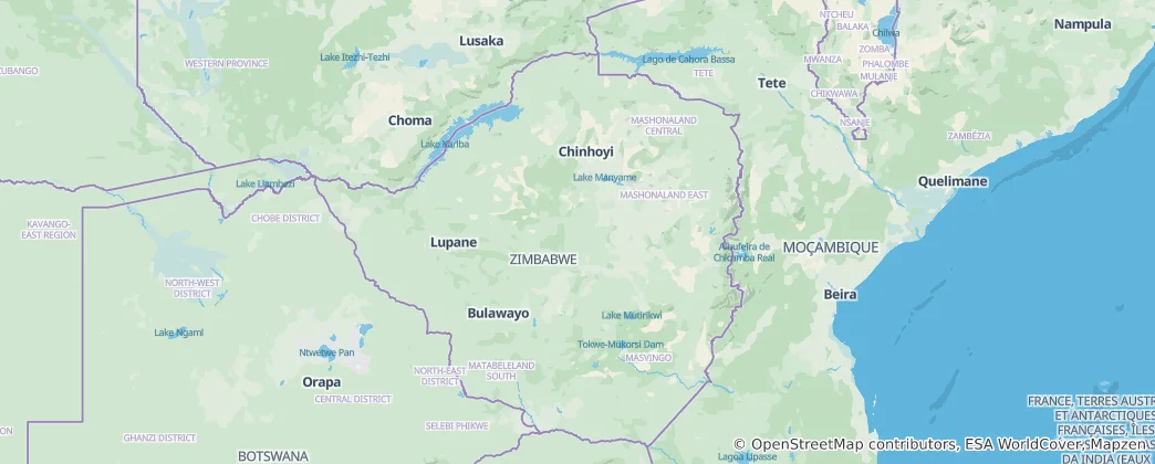 Map of Zimbabwe