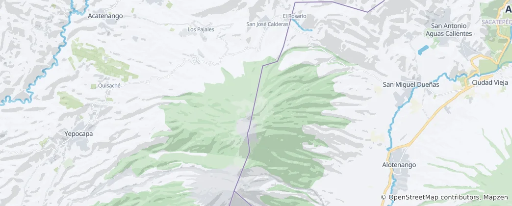 Mapa Zona de Veda Definitiva Volcán Acatenango