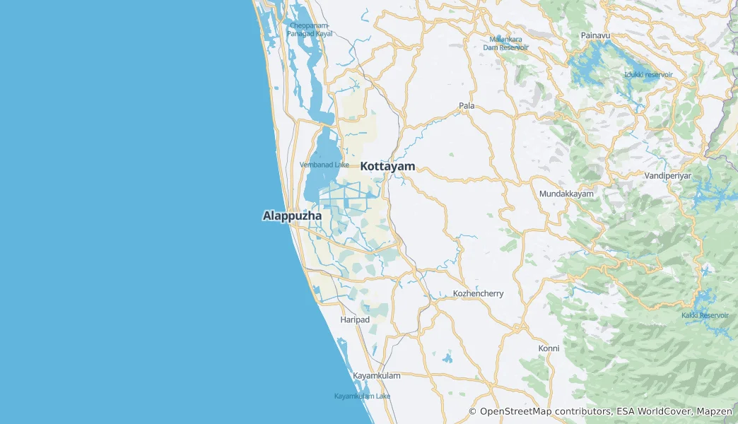 Map of Alappuzha district