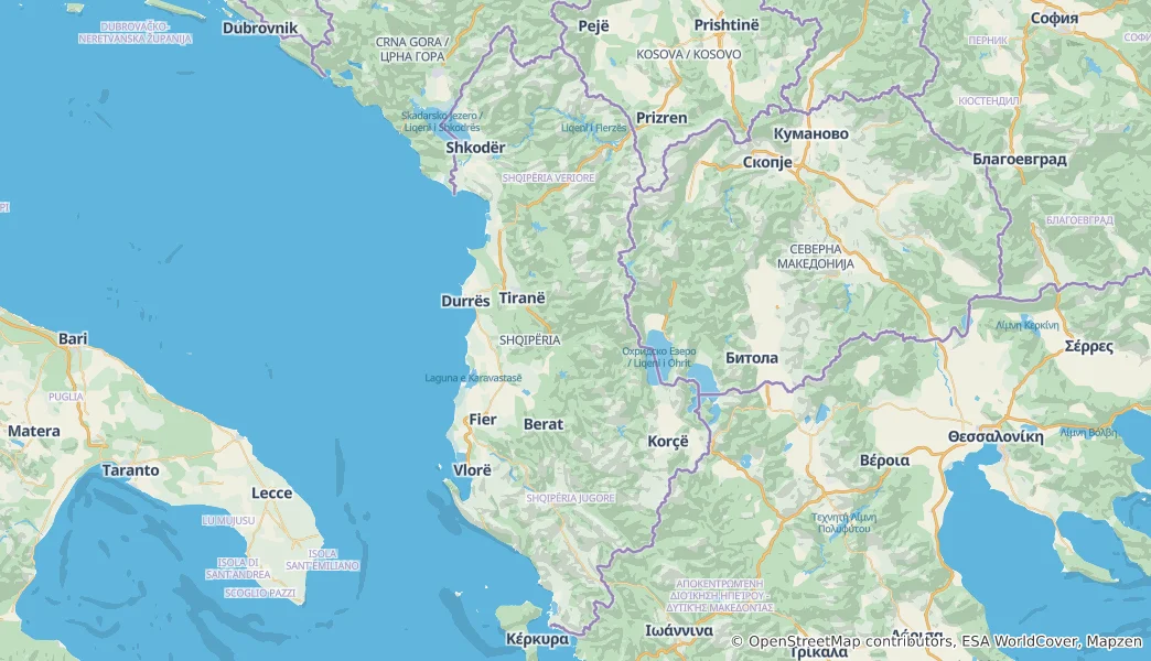 Map of Albania