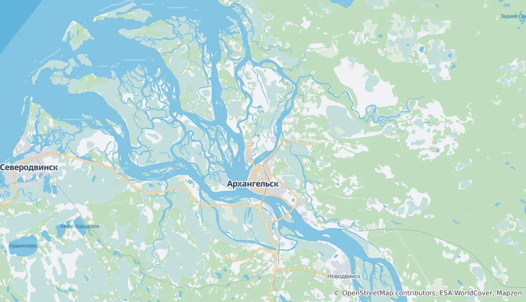 Kaart van Archangelsk