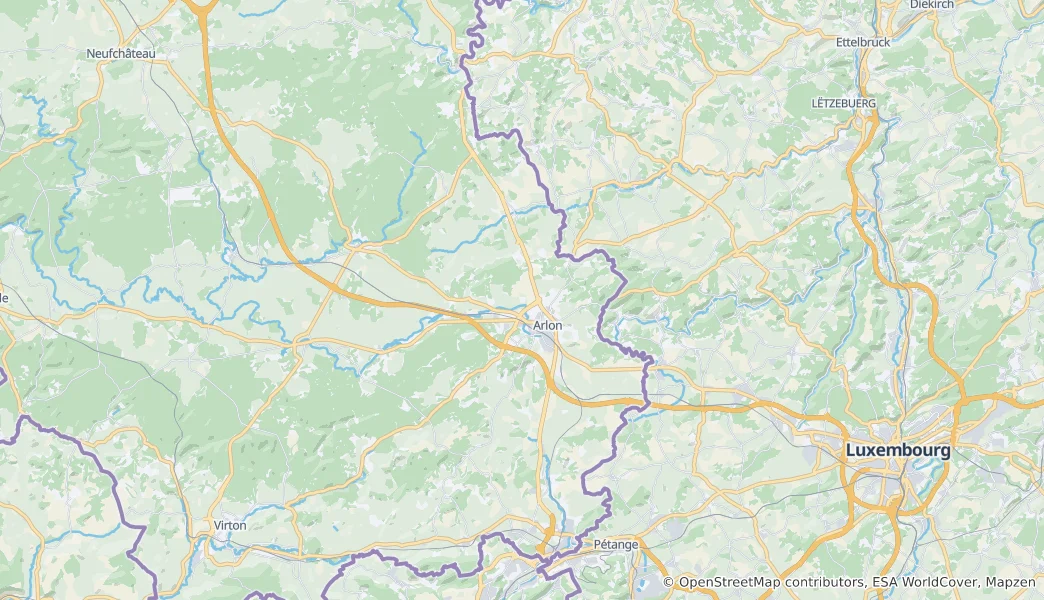 Mappa di Arrondissement di Arlon