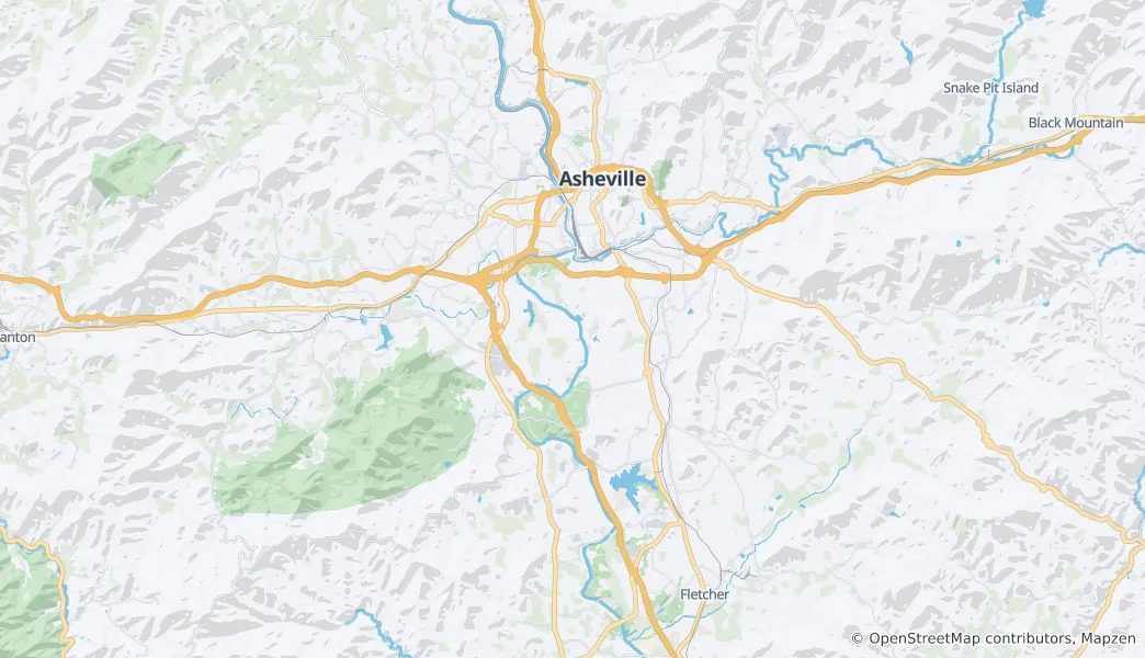 Mapa de Asheville