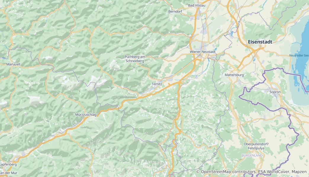 Mapa Wiener Neustadt(Land)