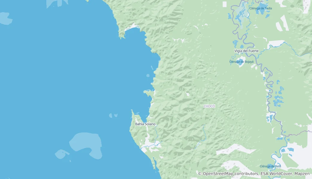Mappa di Bahía Solano