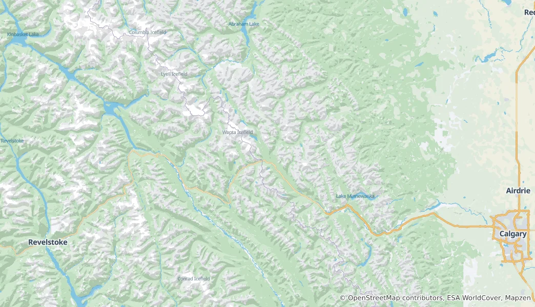 Mapa Národní park Banff