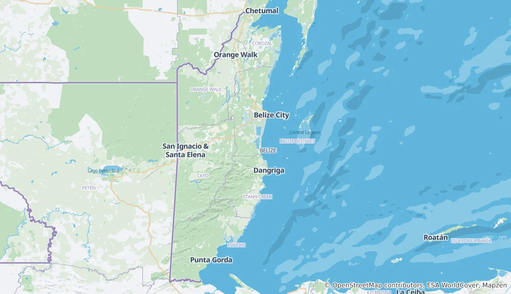 Map of Belize