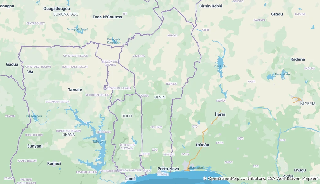 Map of Benin