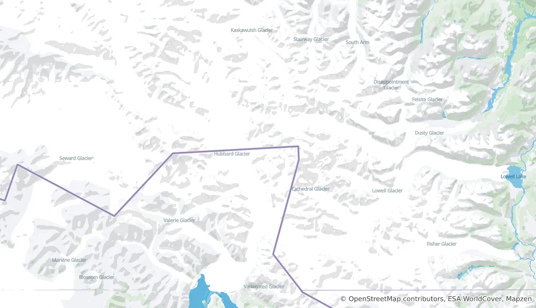 Karte von Hubbard Glacier