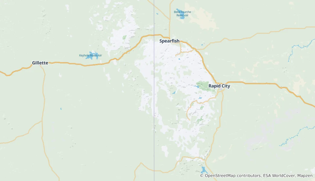 Mappa di Foresta Nazionale Black Hills